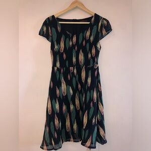 Women’s pattern dress - black/green